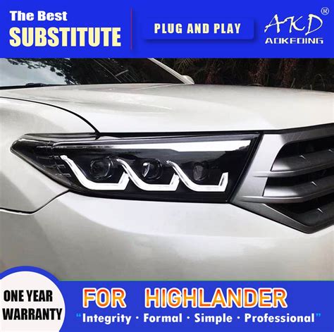 AKD Head Lamp For Toyota Highlander LED Headlight 2013 2019 Headlights