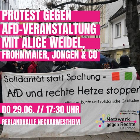 Protest Gegen AfD Veranstaltung Mit Alice Weidel In Neckarwestheim