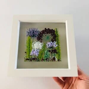 Fused Glass Wild Flowers Art Fused Glass Cornish Fused Etsy Uk