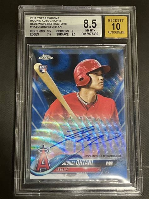 目立った傷や汚れなし大谷翔平 2018 Topps Chrome Shohei Ohtani RC Auto BLUE Wave