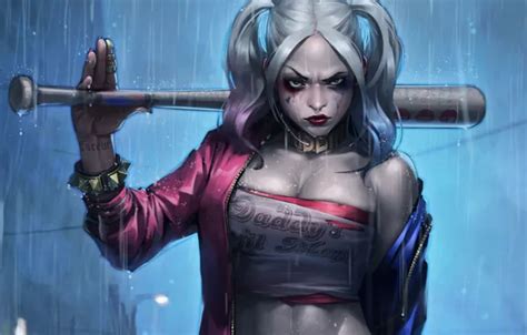 Обои дождь бита Harley Quinn Suicide Squad Margo Robbie Отряд