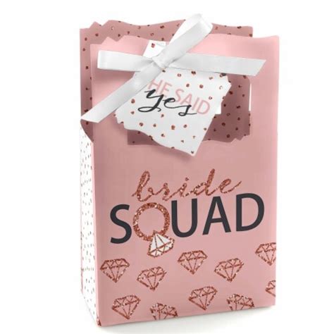 Big Dot Of Happiness Bride Squad Rose Gold Bridal Shower Bachelorette Party Favor Boxes 12 Ct