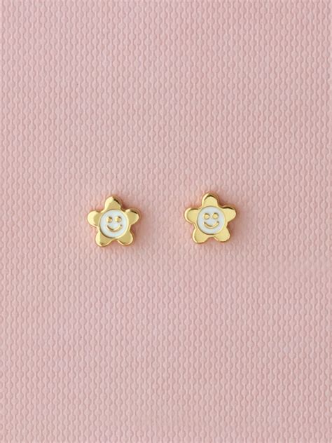 Smiley Daisy Enamel Studs Frances