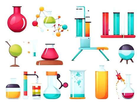 Premium Vector Isolated Colorful Science Objects And Icons Vector Set