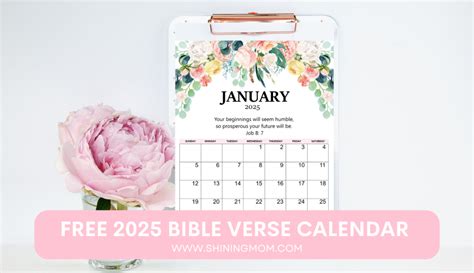 Free 2025 Bible Verse Calendar To Inspire You