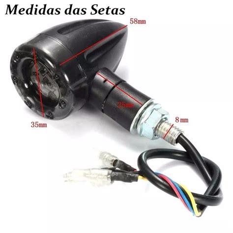 Kit Piscas Seta Moto Bullet Universal Led Freio E Lanterna R