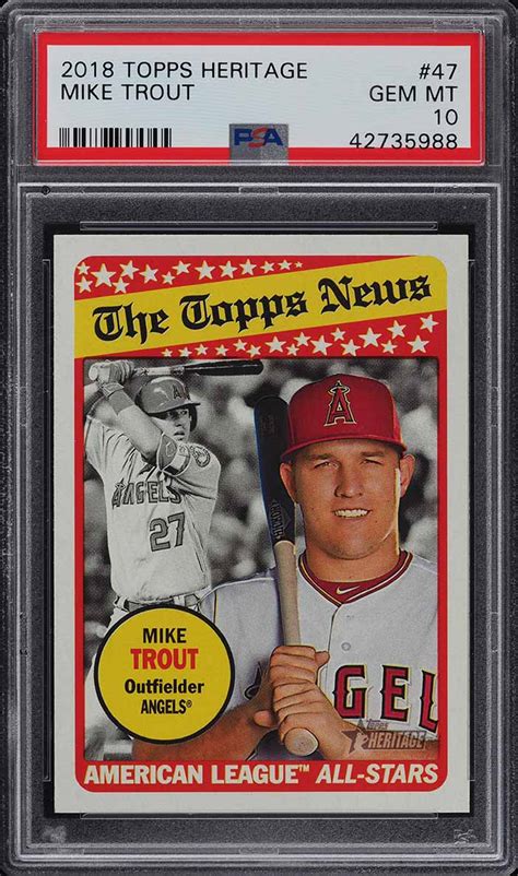 2018 Topps Heritage Mike Trout 47 PSA 10 GEM MINT PWCC PWCC