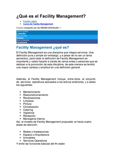 Qu Es El Facility Management Qu Es El Facility Management