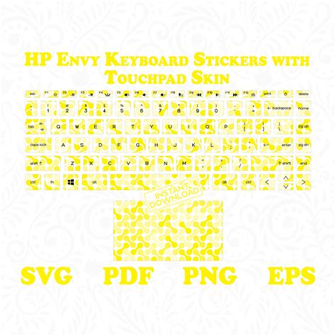 HP Envy Keyboard Stickers With Touchpad Skin in 4 Multi-color HP Envy ...