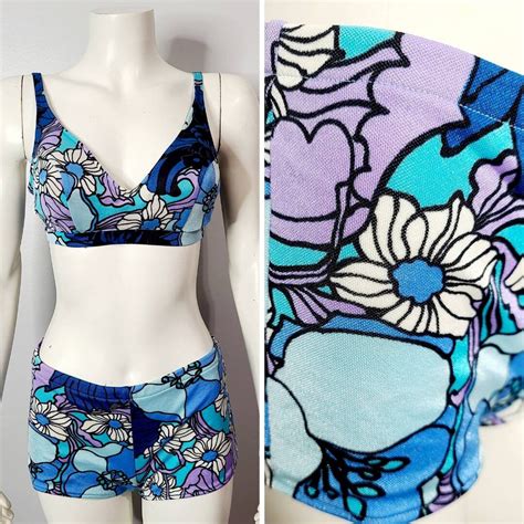 Vintage S Mod Bikini S Two Piece Swimsuit Flower Power Vintage