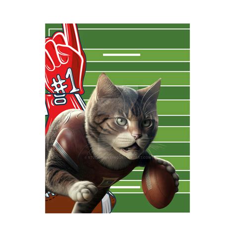 funny cat American football player art gift by studioprintiing on DeviantArt