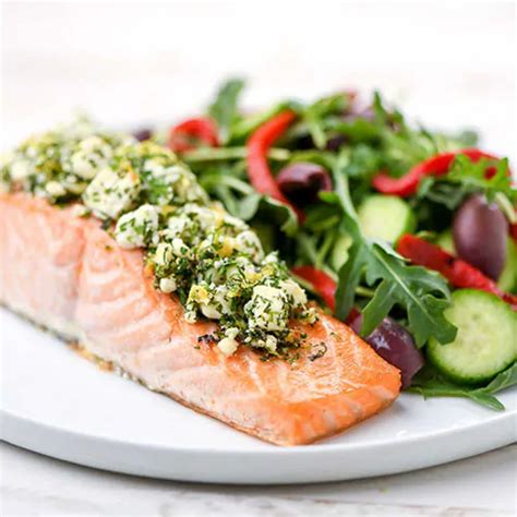 Feta And Herb Crusted Salmon