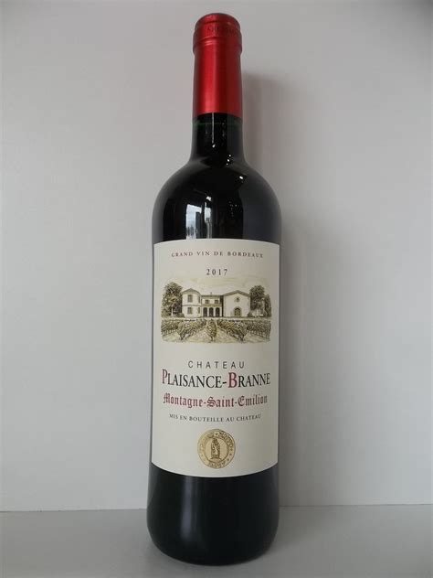 Vin De Bordeaux MONTAGNE SAINT EMILION CHATEAU PLAISANCE BRANNE 2017 75 CL