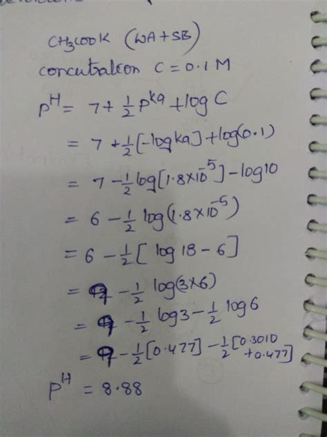 30 Calculate The Degree Of Hydrolysis Of CH COOK In 0 1 M And The PH