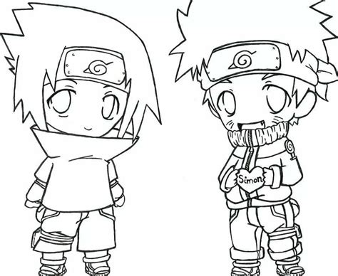 Desenhos De Sasuke E Naruto Chibi Para Colorir E Imprimir