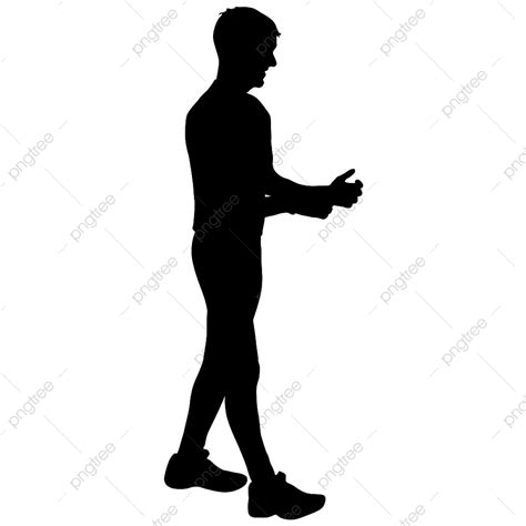 Man Standing Silhouette Vector PNG, Black Silhouette Man Standing, Stand, Man, Active PNG Image ...