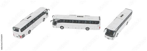 D Rendering Png Aerial Top Angle View Of The Bus Set With Blank