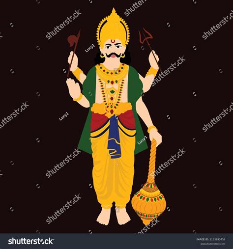 Lord Shani Dev Indian Hindu God Stock Vector (Royalty Free) 2153895459 ...