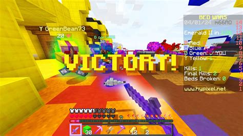 Easy Win Hypixel Bedwars 3v3v3v3 Win Youtube