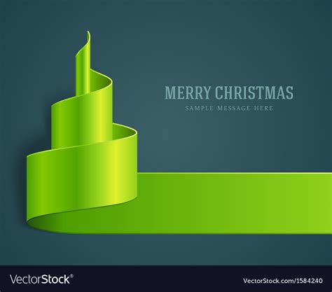 Christmas Green Tree From Ribbon Royalty Free Vector Image