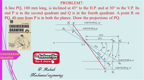 PROBLEM NO 7 Projections Of Straight Lines II SOLUTIONS Engineering