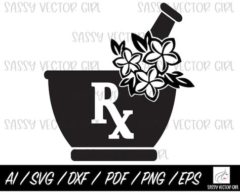 Pharmacy Svg Pharmacist Png Mortar And Pestle Svg Floral Etsy