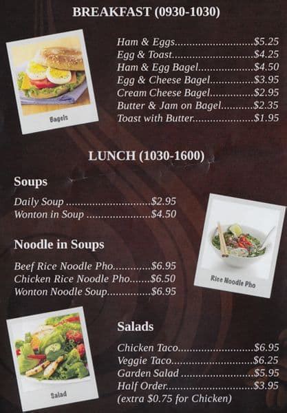 Corner Cafe Menu Menu For Corner Cafe New Westminster Metro