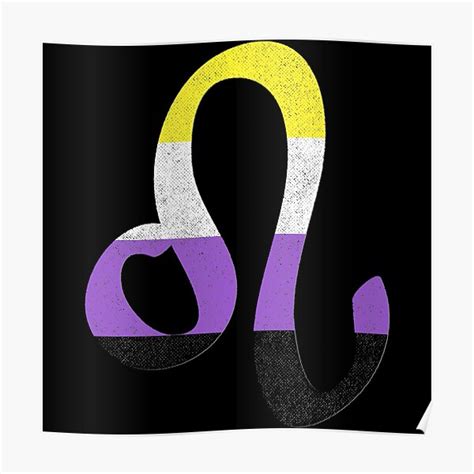 Nonbinary Leo Pride Flag Zodiac Sign Poster For Sale By Valador