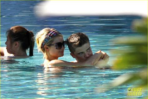 Paris Hilton Shirtless River Viiperi Miami Pool Pair Photo