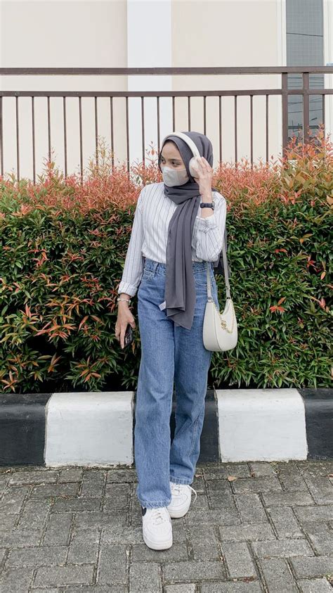 Pin Oleh Haii Di Ootd Gaya Model Pakaian Casual Hijab Outfit