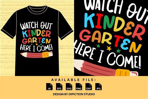 Watch Kindergarten Here I Come Shirt Svg Graphic By Abdullah Al Mamun