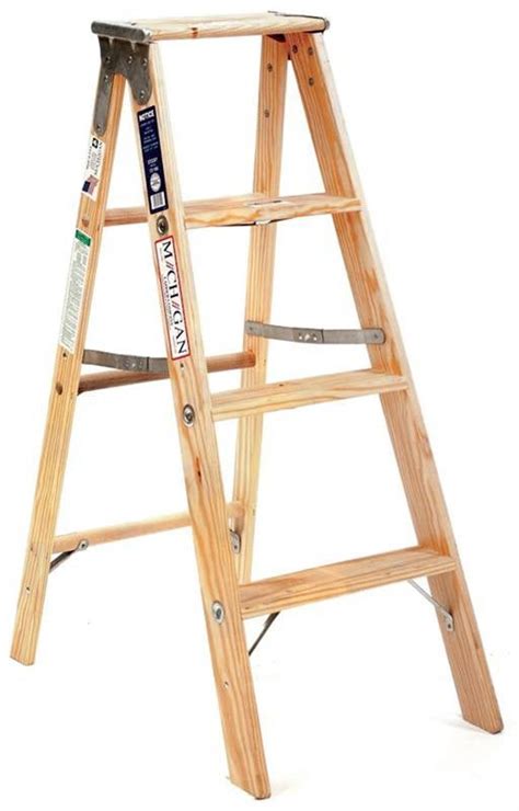 Michigan Ladder 131104 4 ft Michigan Stocky Wood Step Ladder - Walmart.com