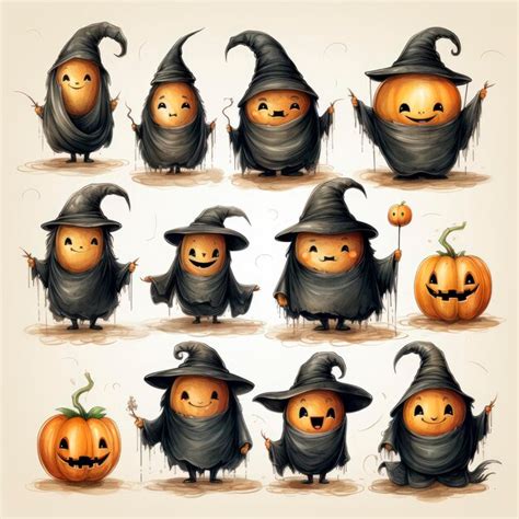 Premium AI Image | Halloween Play Figures in Artistic Watercolor ...