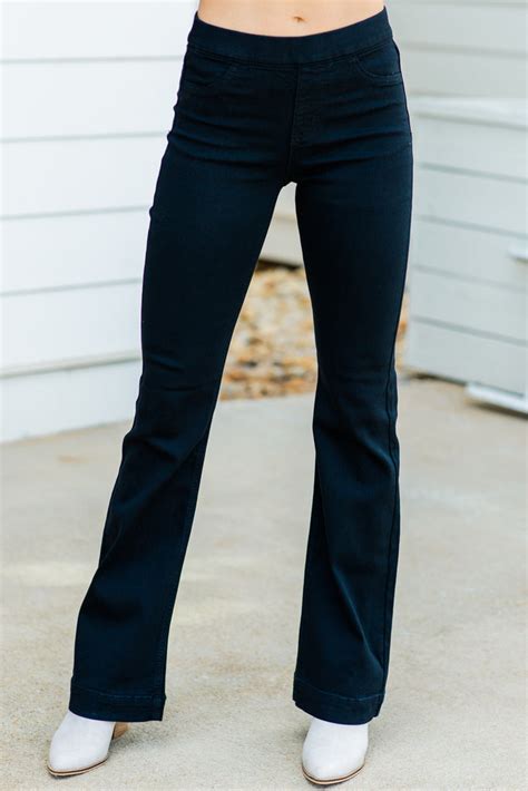 Trendy Black Flare Jeggings Boutique Denim The Mint Julep Boutique