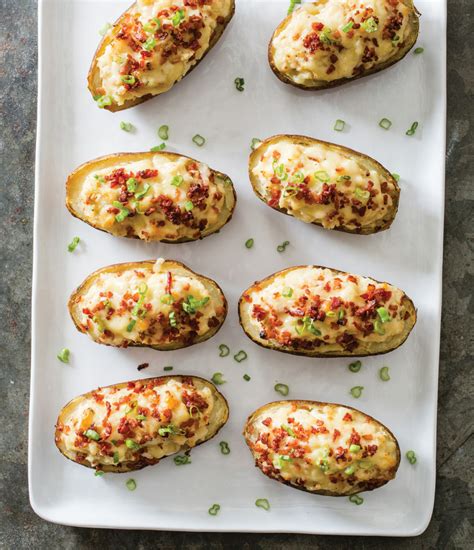 Twice Baked Potatoes With Bacon Cheddar And Scallions Recipe Recipe