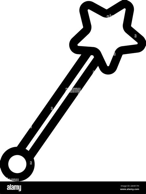 Magic Stick Icon Vector Isolated Contour Symbol Illustration Stock