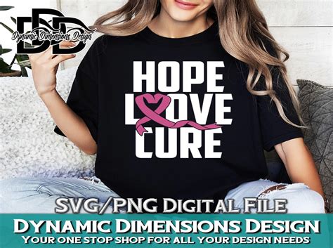 Hope Love Cure, Breast Cancer, Cancer Graphic by Dynamic Dimensions · Creative Fabrica