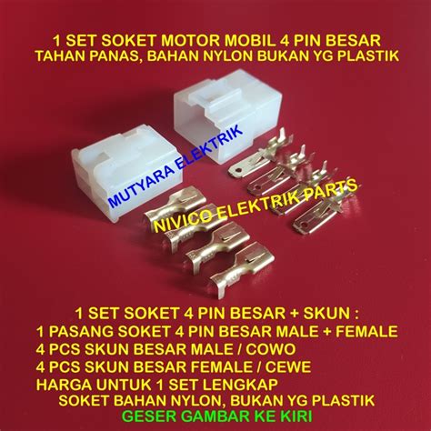 Jual Soket Socket Konektor Kabel Pin Besar Motor Mobil Male Female