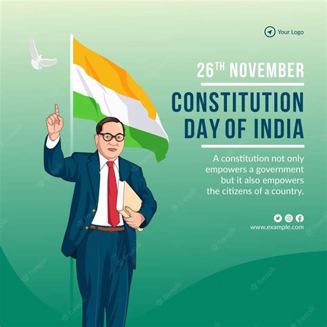 Premium Vector Banner Design Of Happy Constitution Day Of India Template