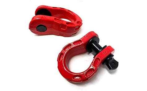 Lfparts 2pcs Set Mega Red D Ring Shackles Powder Coat Heavy