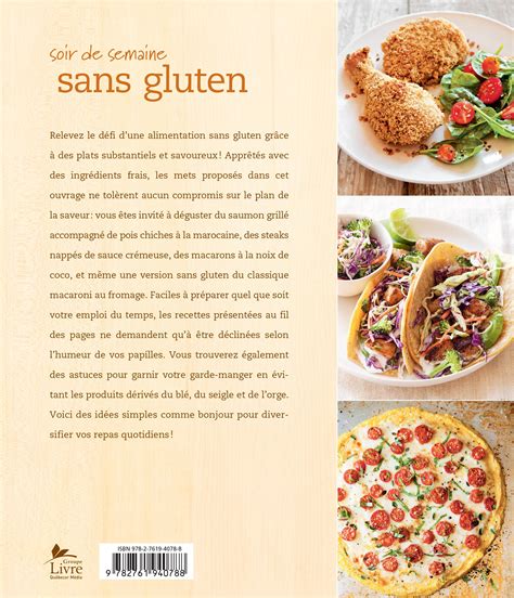 Livre Soir de semaine sans gluten plus de 100 recettes à cuisiner