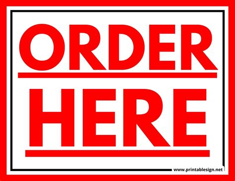 Printable Order Here Sign Free Download In 2023 Business Signs