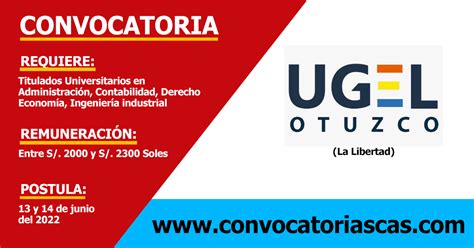 CONVOCATORIA UGEL OTUZCO CAS 3 Plazas Administración Contabilidad