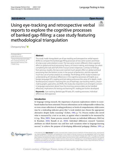 Pdf Using Eye Tracking And Retrospective Verbal Reports To Explore