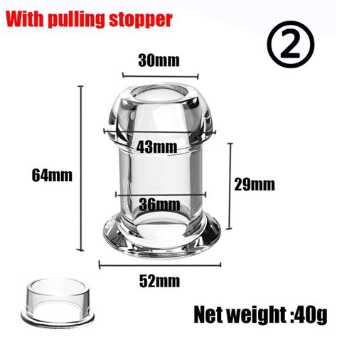 Hollow Speculum Peeking Anal Beads Butt Plug With Stopper Expander Tunnel Transparent Anus