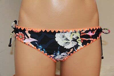 New RACHEL Rachel Roy Swimsuit Bikini Bottom Sz XS Artful Floral Adj