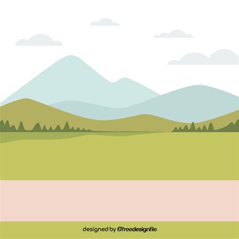 Simple landscape illustration vector free download