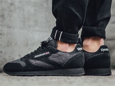 Reebok Classic Leather Knit Black Suede Sneaker Bar Detroit