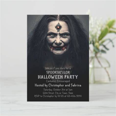 Vampire Witch Halloween Party Invitation Zazzle