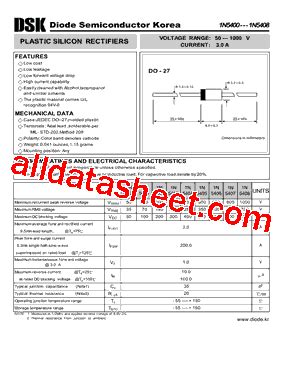 1N5400 Datasheet(PDF) - Diode Semiconductor Korea